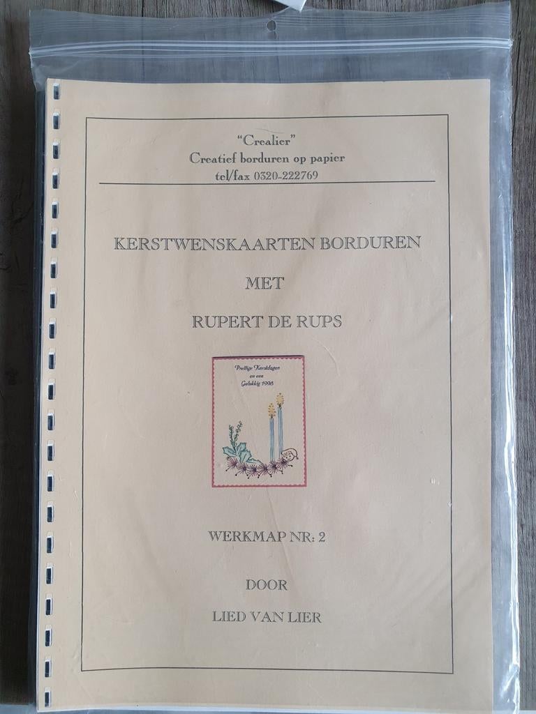 Borduren op papier. Rupert de Rups. Kerst, Ophalen of Verzenden, Zo goed als nieuw, Handborduren, Patroon