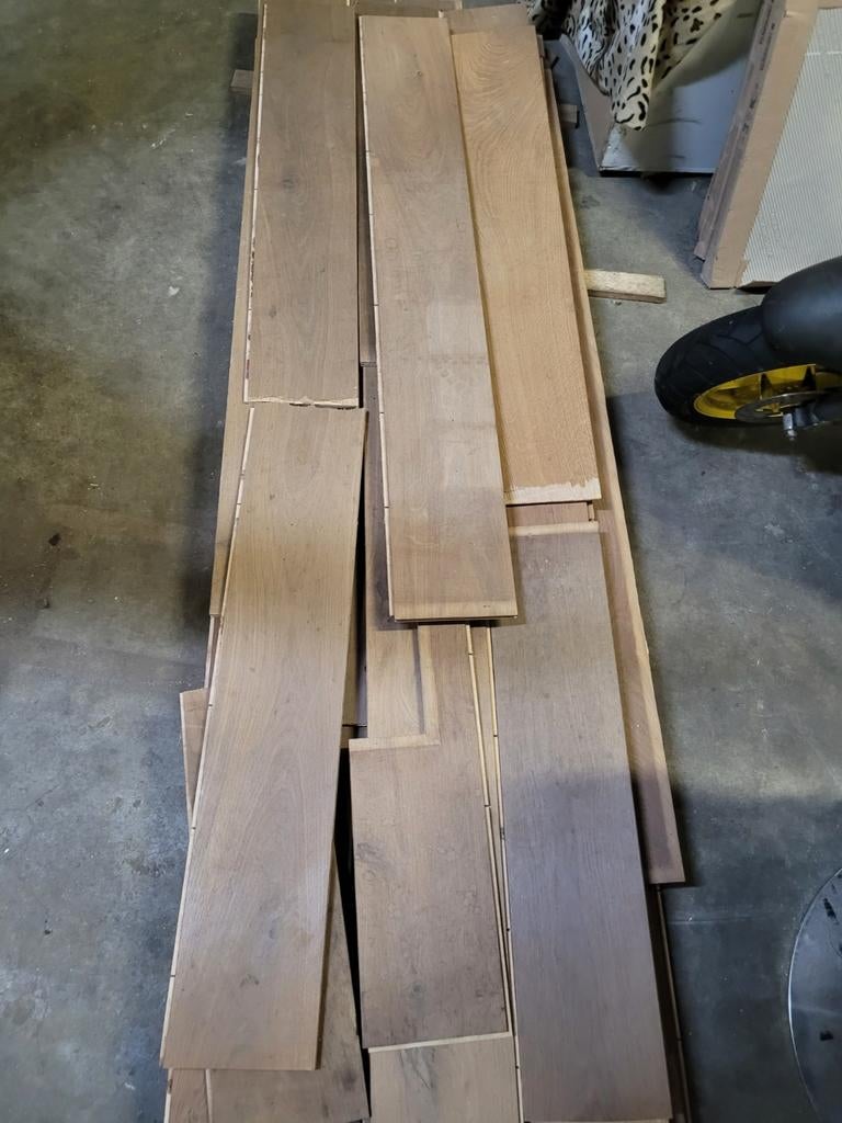 Restpartij eiken multivloer, Doe-het-zelf en Verbouw, Vloerdelen en Plavuizen, 50 tot 150 cm, Ophalen of Verzenden, 10 m² of meer