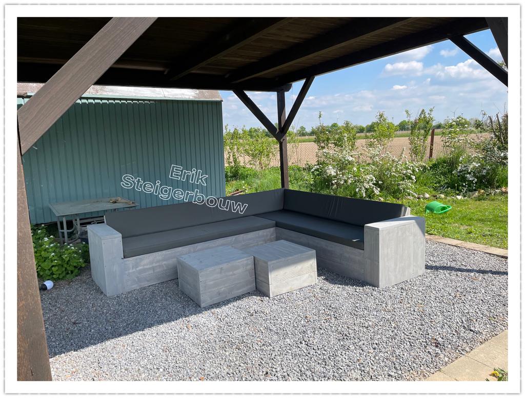 Robuuste Tuinmeubelen Tuinset Loungeset Loungebank Hoekbank, Verzenden, Steigerhout, Nieuw, Eettafel