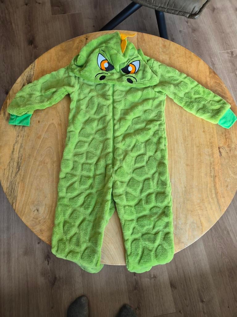 Draak/Dino onesie maat 98, Ophalen, Zo goed als nieuw, 104 of kleiner, Jongen of Meisje