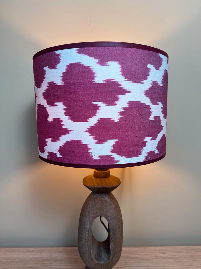 Roze ikat lampenkap - unieke lampenkap - Atelier Rondé, Huis en Inrichting, Overige kleuren, Rond, Nieuw, Ophalen of Verzenden
