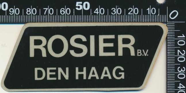 Sticker: Rosier - Den Haag, Ophalen of Verzenden, Zo goed als nieuw, Bedrijf of Vereniging