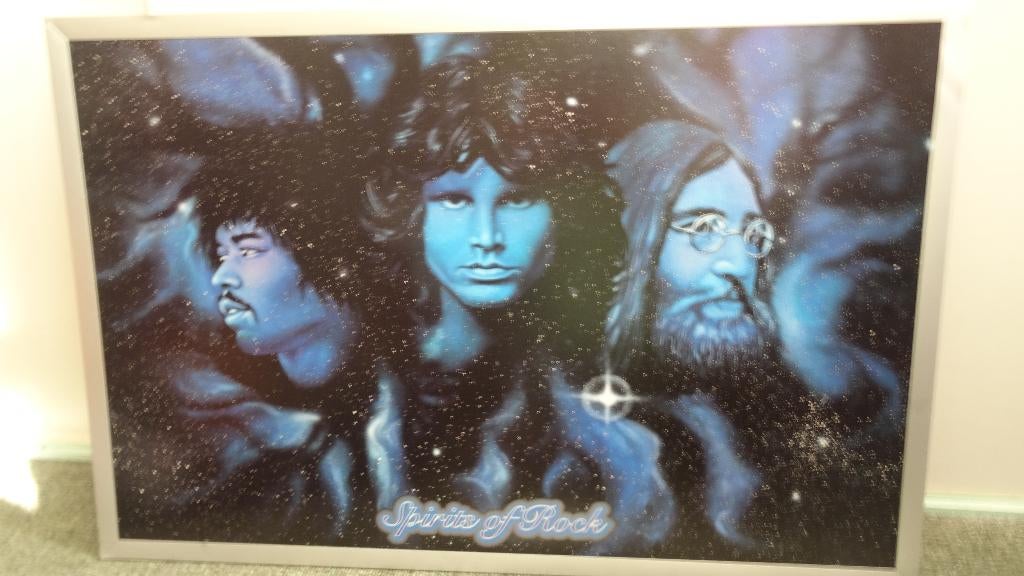 Spirits of Rock Vintage poster op spaanplaat, Ophalen, Zo goed als nieuw, Poster, Artwork of Schilderij