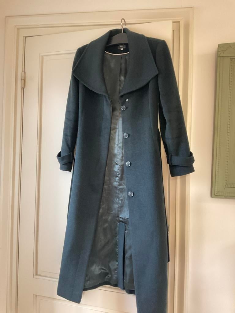 Donkergroene mantel, merk Promiss, Kleding | Dames, Jassen | Winter, Ophalen, Zo goed als nieuw, Maat 38/40 (M), Groen