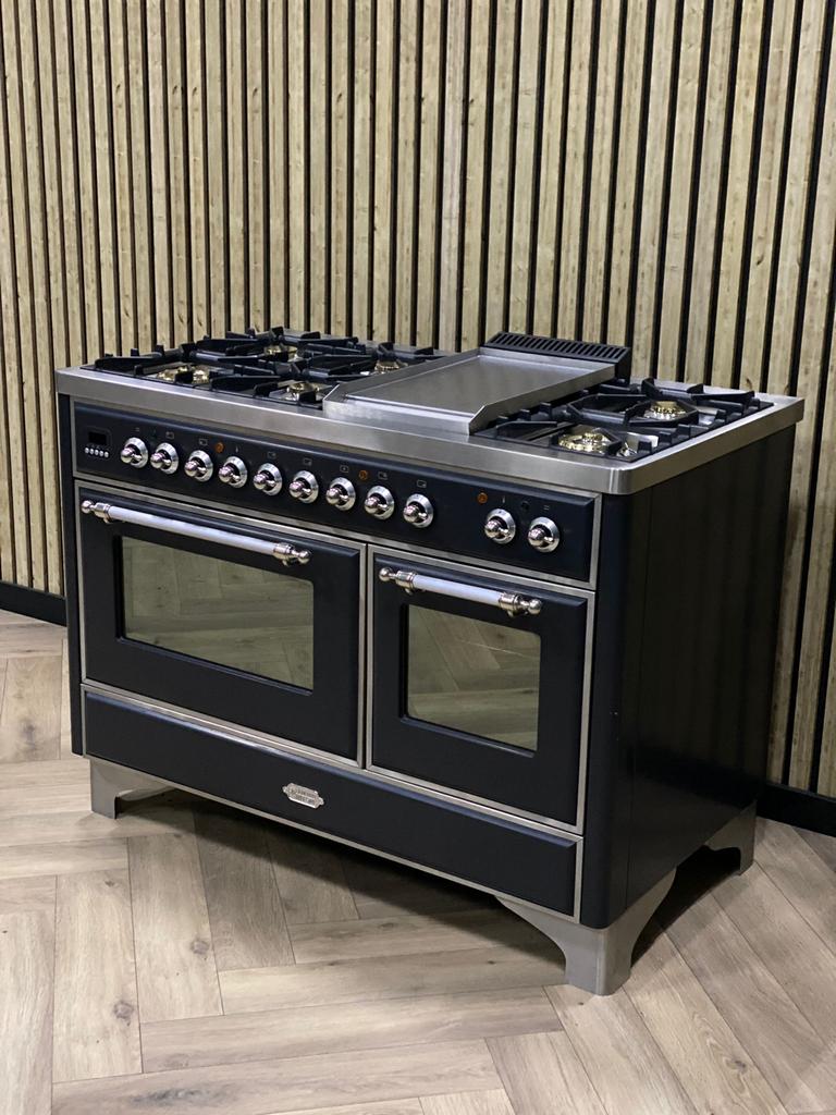 Prachtig Boretti Fornuis 120 cm Gas 7 pits + Frytop, 60 cm of meer, Grill, Ophalen of Verzenden, Zo goed als nieuw