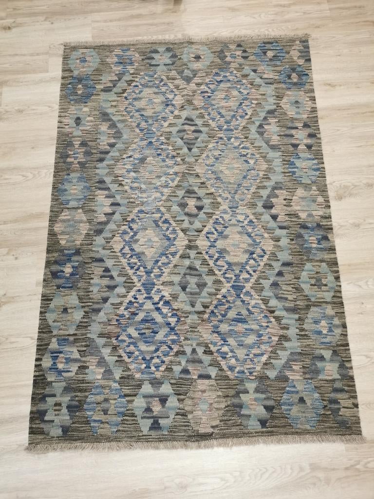 Kelims Handgeknoopt Tapijt 1.8x1.3m, 100 tot 150 cm, Vintage, Ophalen of Verzenden, 150 tot 200 cm