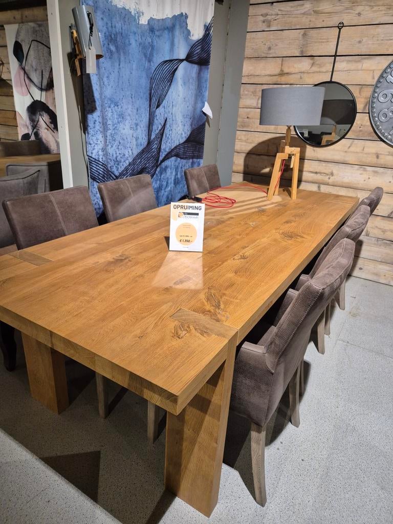 Eettafel Massief eiken 260x100, Huis en Inrichting, Ophalen, 50 tot 100 cm, Rechthoekig, Nieuw