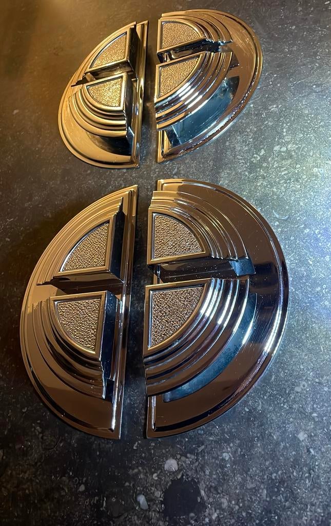 2xset van 2 ART DECO Deurgrepen Jaren 30 Grepen Chrome greep, Ophalen of Verzenden