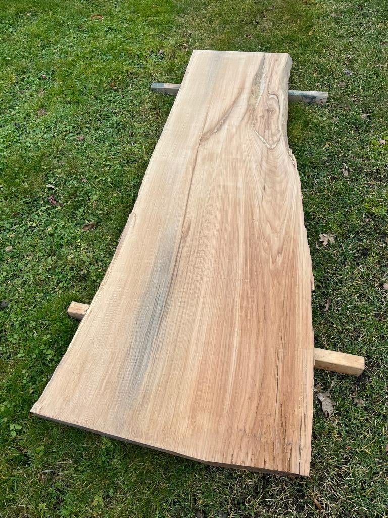 Eiken Tafelblad | Boomstamblad, Doe-het-zelf en Verbouw, Hout en Planken, Nieuw, Plank, Eiken, 200 tot 250 cm, 50 mm of meer, Ophalen