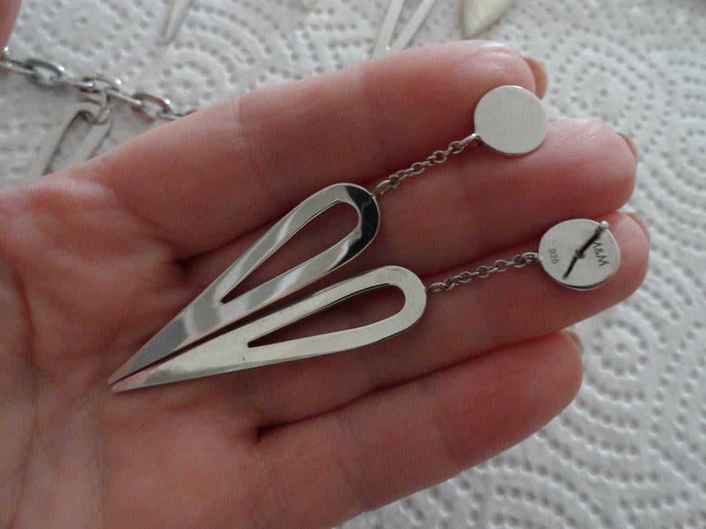 Sterling zilveren modernist statement fraaie oorbellen, Nieuw, Ophalen of Verzenden, Knopjes of Stekers, Zilver