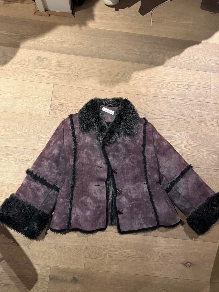 Vintage paarse Afghaanse jas maat m/l, Kleding | Dames, Jassen | Winter, Ophalen of Verzenden, Zo goed als nieuw, Maat 38/40 (M)