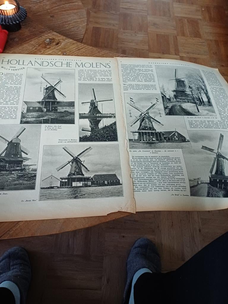 Artikel over Hollandse molens Zaanstreek 1931, Ophalen of Verzenden, 1920 tot 1940, Knipsel(s)