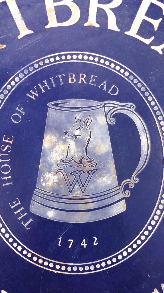 Om 1940-1950 Emaille Dienblad Bord Bier Brouwerij WHITBREAD, Ophalen of Verzenden