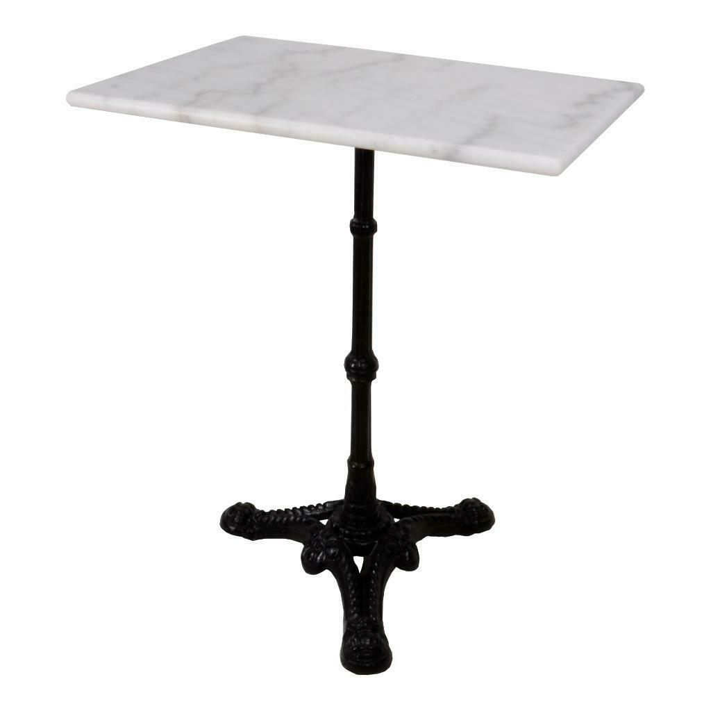 Bistro tafel marmer rechthoek 60x40 cm gietijzer onderstel, Overige materialen, 50 tot 100 cm, Nieuw, Rechthoekig