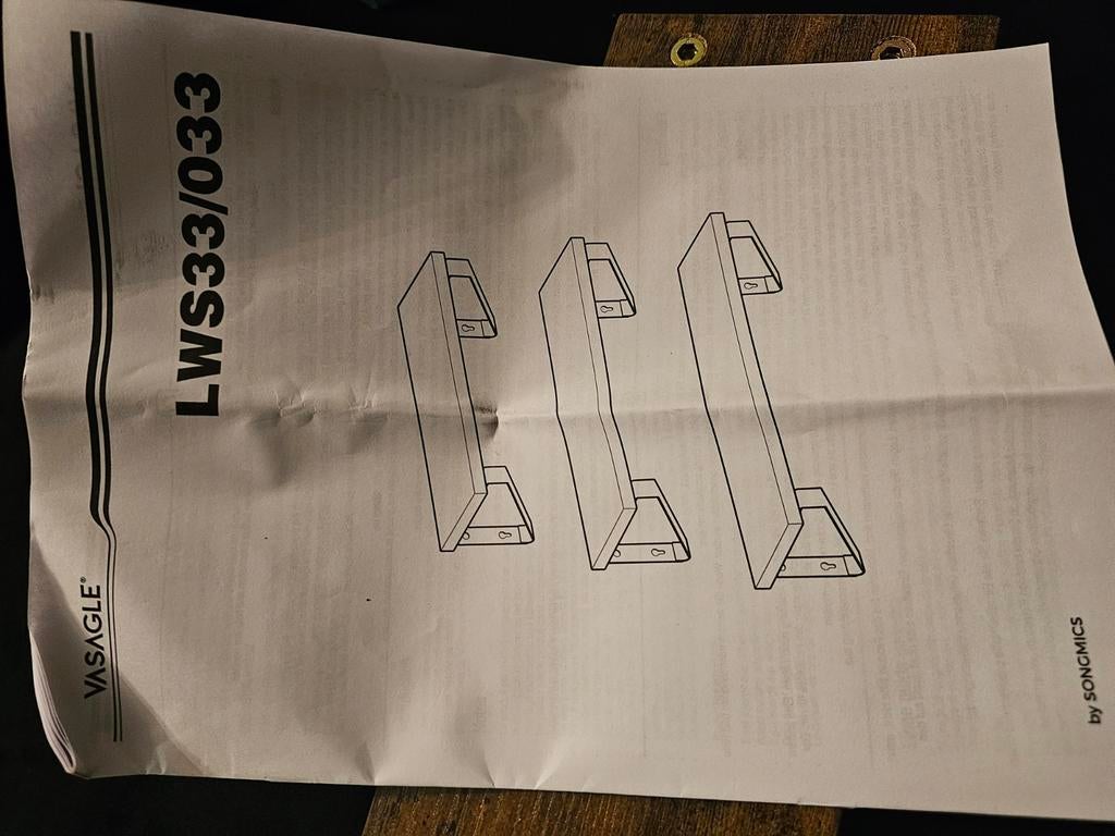 VASAGLE LWS33BX 3 wandrekken planken woon slaapkamer keuken, Ophalen of Verzenden, Nieuw