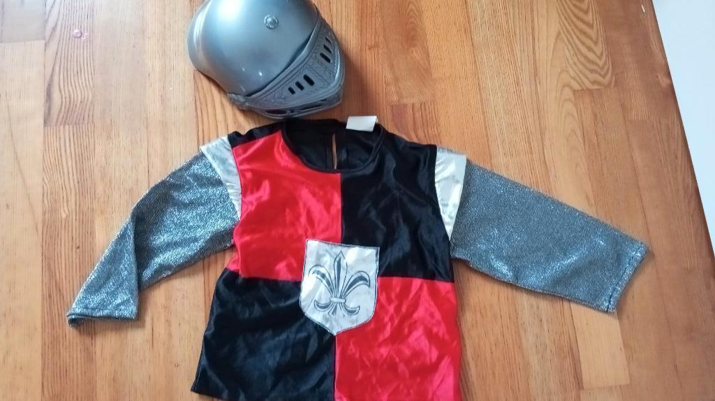 carnaval: ridder met helm, maat 98, Kinderen en Baby's, Ophalen of Verzenden, Zo goed als nieuw, 104 of kleiner, Jongen of Meisje