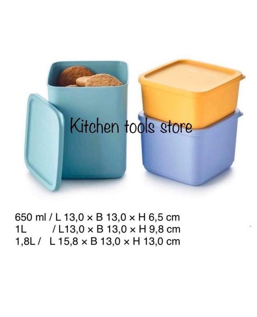 Tupperware cubix set voorraad bewaarbak snackdoos voorraad, Ophalen of Verzenden, Nieuw, Bus of Trommel