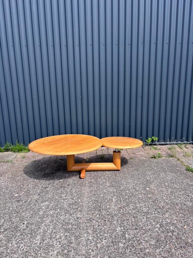 Vintage salontafel design tafel draaibladen, Ophalen, F, Gebruikt, 50 tot 100 cm