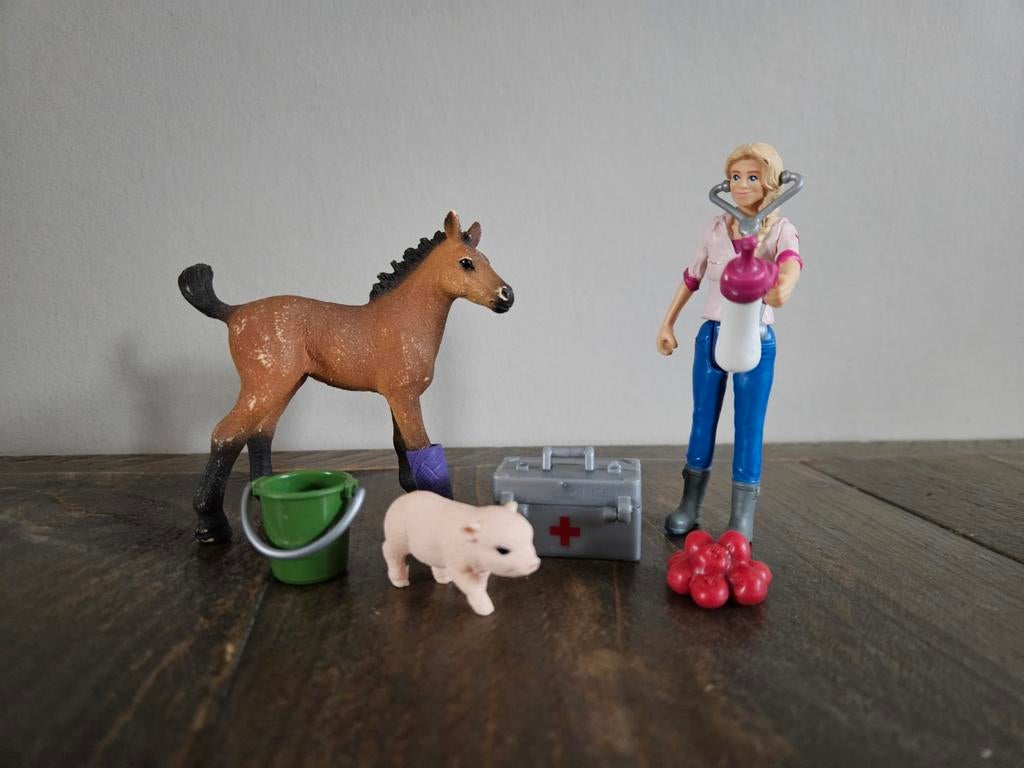 Schleich paarden dierenarts 42486, Ophalen of Verzenden, Gebruikt, Paard, Beeldje of Figuurtje