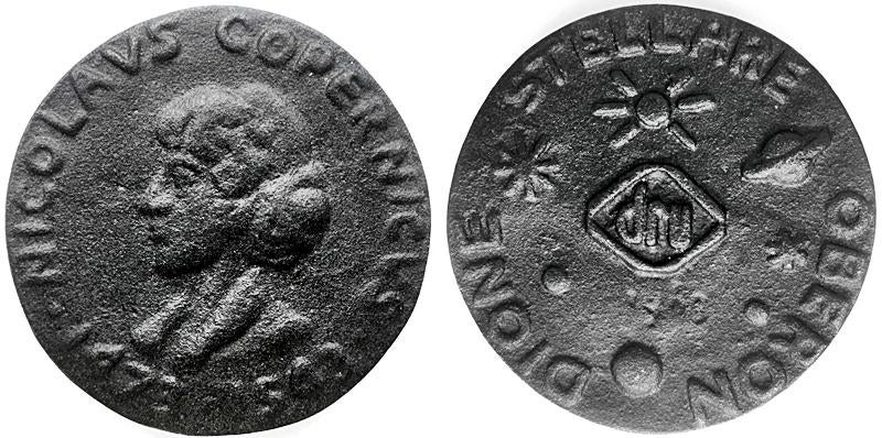 Gietijzeren penning DRU Copernicus, Ophalen of Verzenden, Overige materialen, Nederland