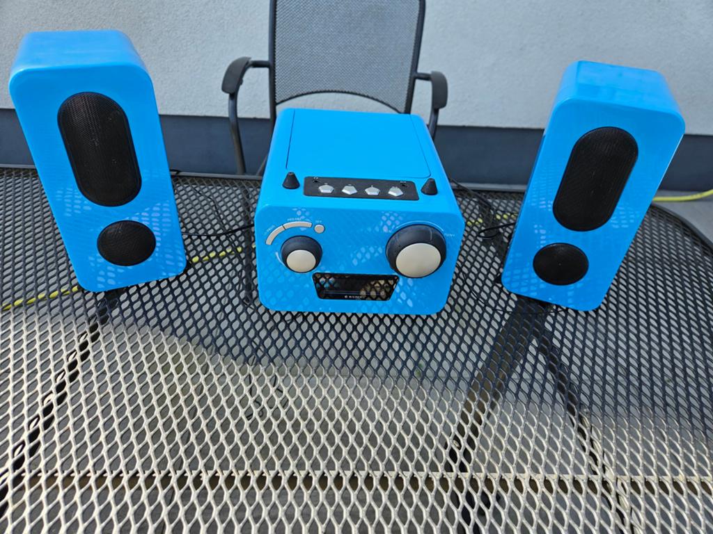 Bigben Microset met CD-speler en radio - Blauw, Gebruikt, Tuner of Radio, Microset, Ophalen