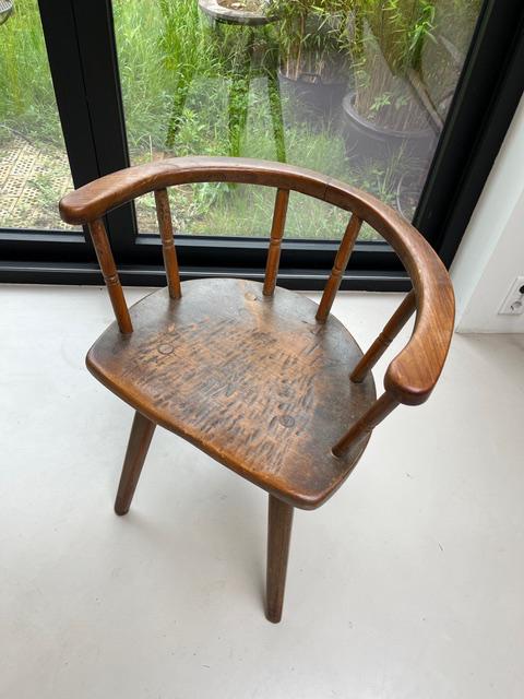 Handgemaakte houten boeren stoel, Antiek en Kunst, Ophalen