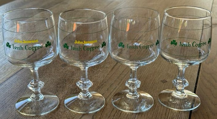 4 vintage Durobor Irish Coffee glazen (incl. John Jameson), Glas of Glazen, Ophalen of Verzenden, Overige stijlen, Glas
