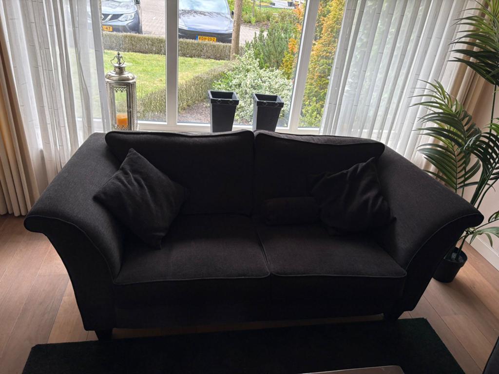 2x 2-zits bank - zwart, Huis en Inrichting, Ophalen, Zo goed als nieuw, 75 tot 100 cm, Tweepersoons