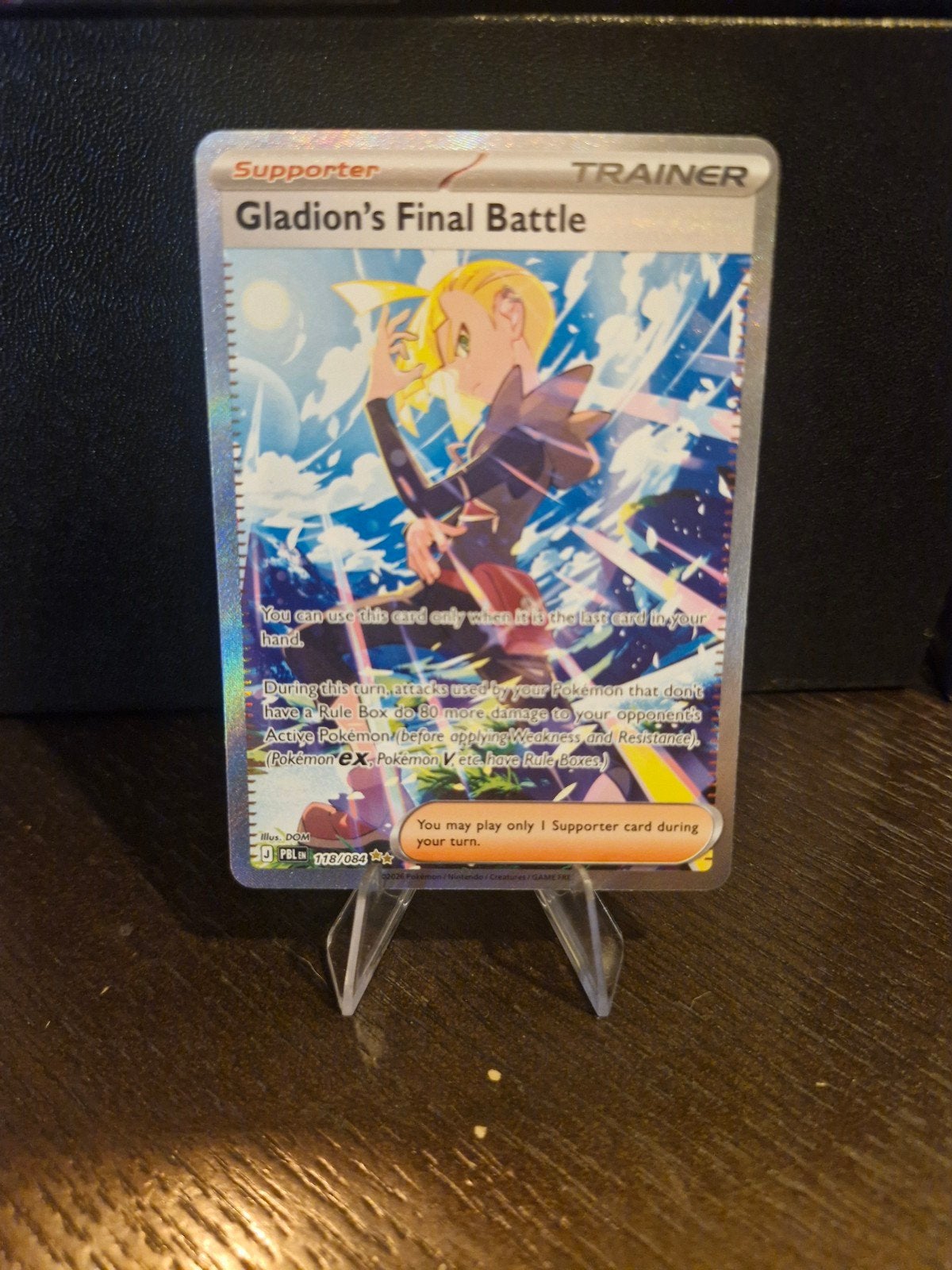 Gladion's Final Battle PBL 118 - Pokémon TCG Trainer Kaart, Ophalen of Verzenden, Zo goed als nieuw, Losse kaart, Foil