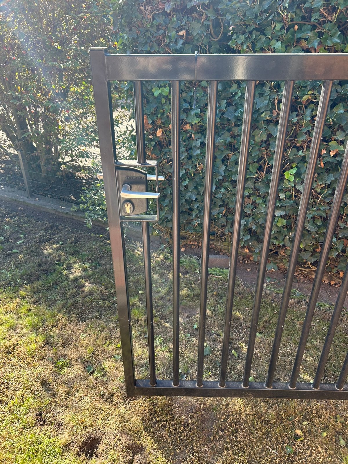 Poorthek met slot, Tuin en Terras, Ophalen, Glas, Gebruikt, Aluminium
