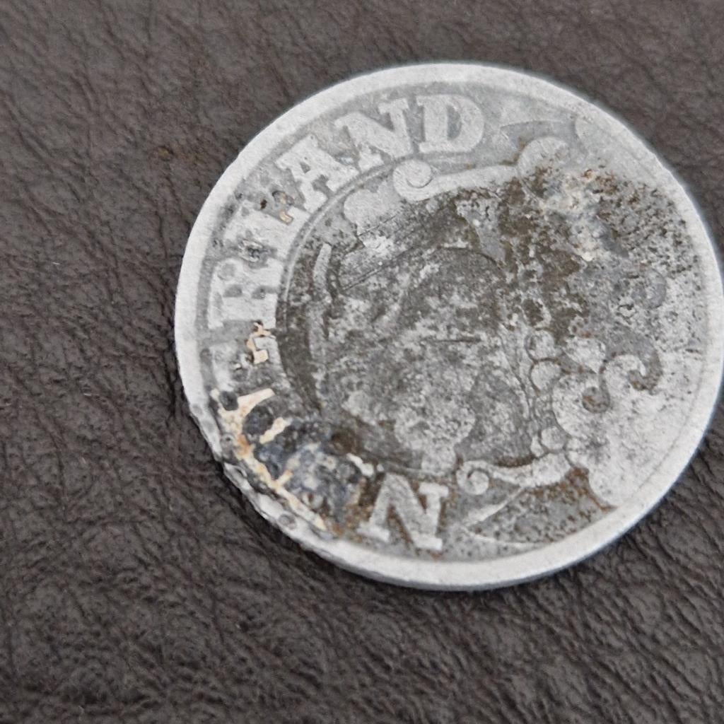 25 cent munt 1942 Koningin Wilhelmina (Zink), Ophalen of Verzenden, Koningin Wilhelmina, 25 cent, Losse munt