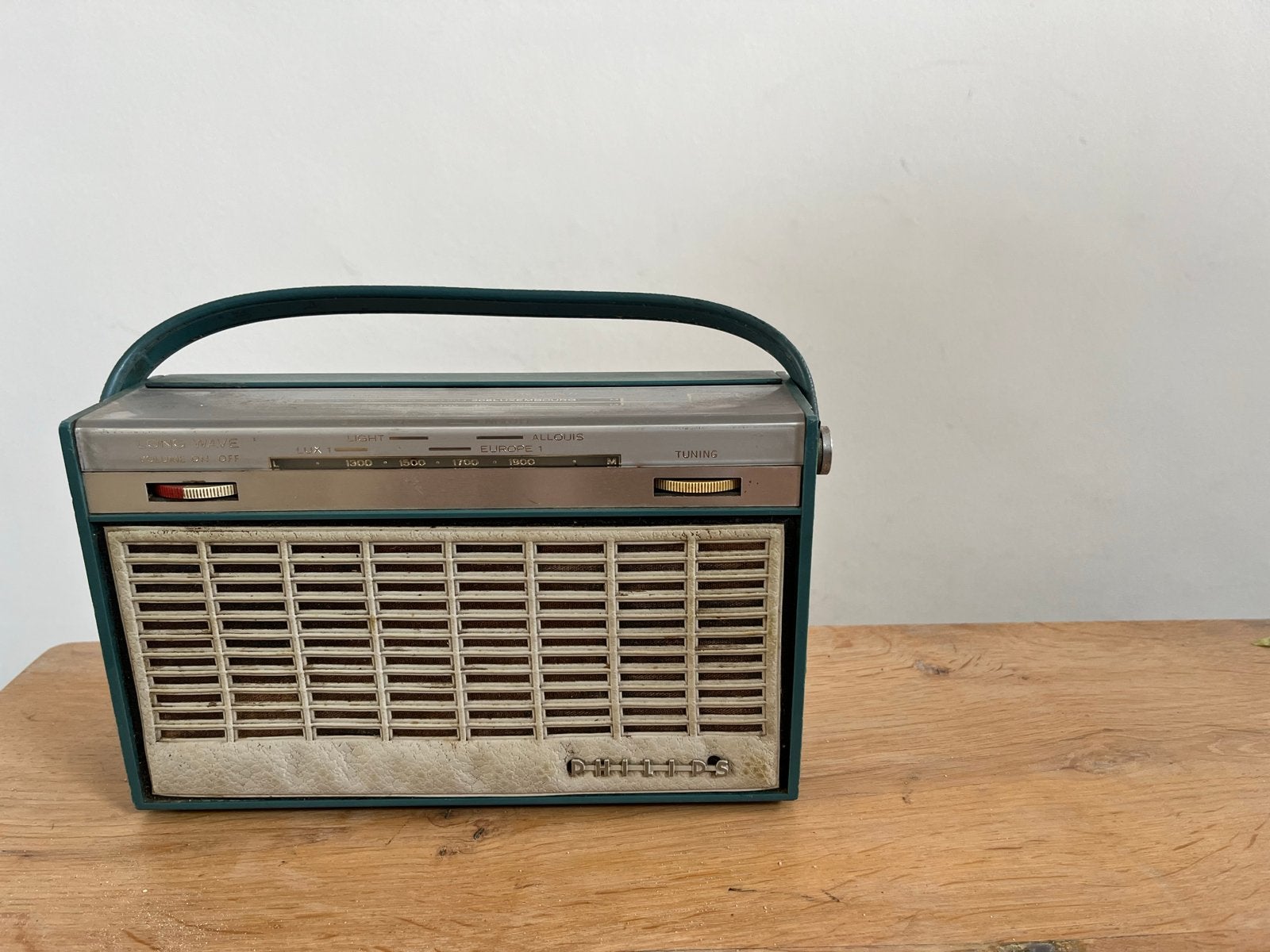 Vintage Philips Transistorradio - Groen/Grijs, Ophalen, Gebruikt, Transistorradio