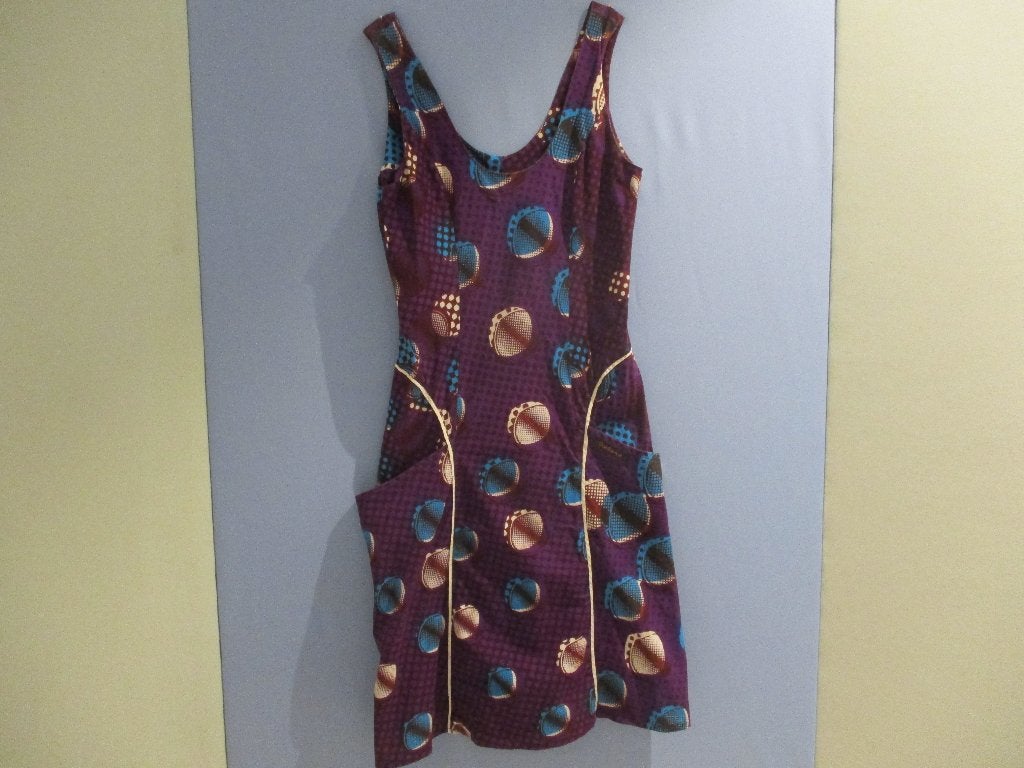 Guediawaye vintage jurk maat 36, Guediawaye, Verzenden, Paars, Zo goed als nieuw
