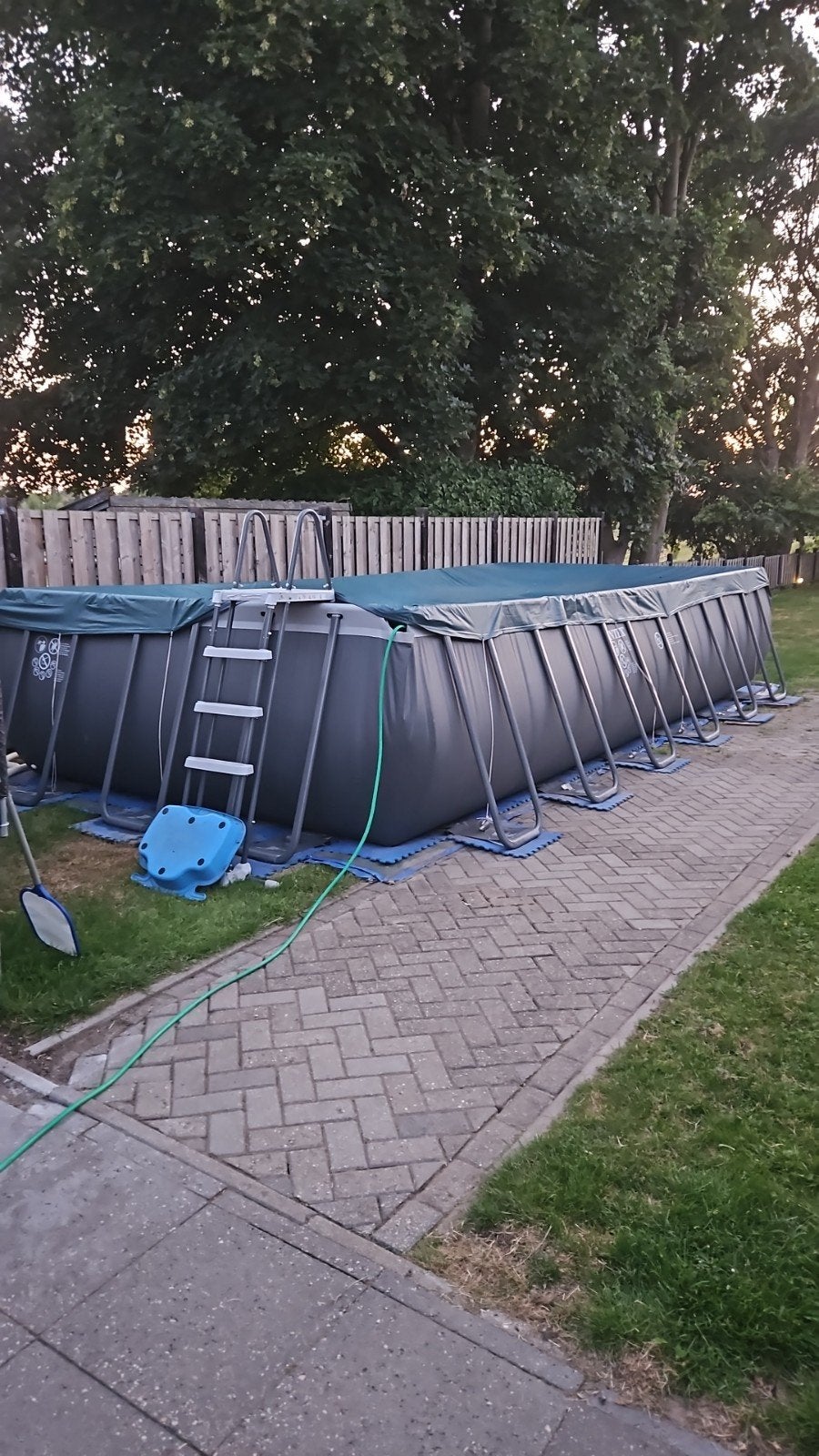 Zwembad 4x8 + Zandfilterpomp + Zoutwatersysteem + warmtepomp, 120 cm of meer, 200 tot 300 cm, Ophalen of Verzenden, Zo goed als nieuw