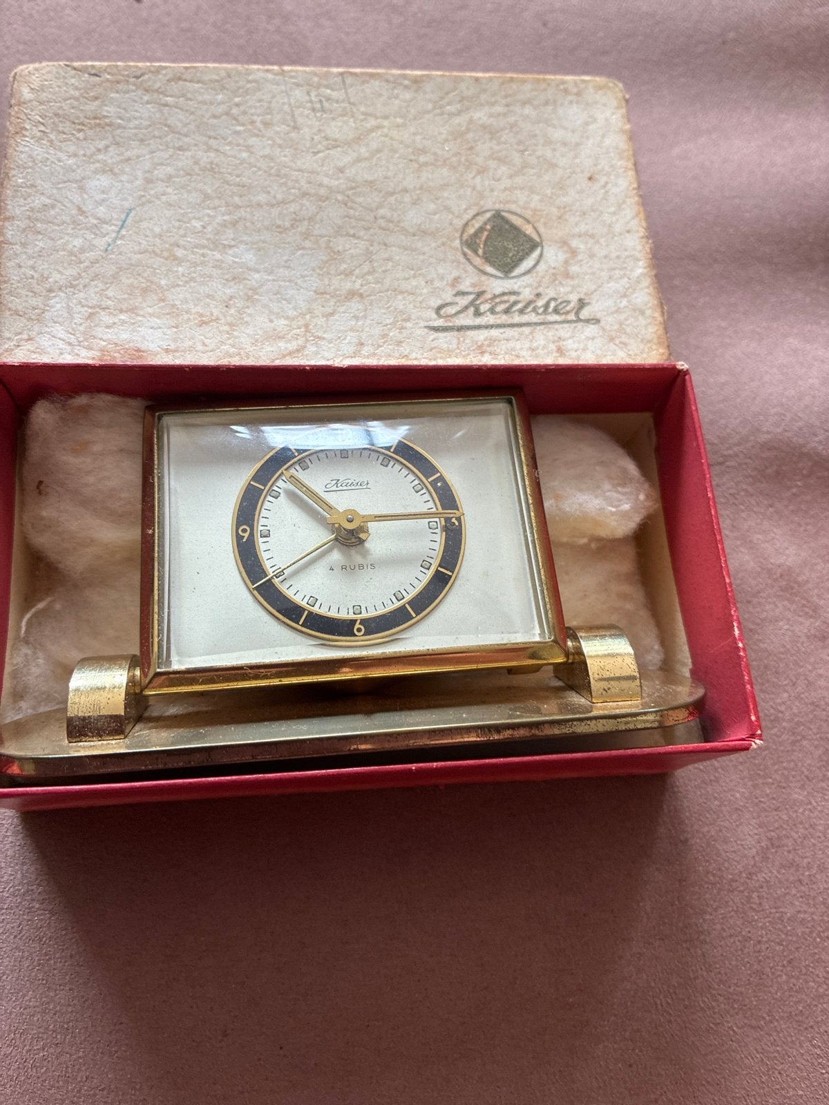 Vintage Kaiser Reiswekker - 7 Rubis - In originele doos, Antiek en Kunst, Verzenden