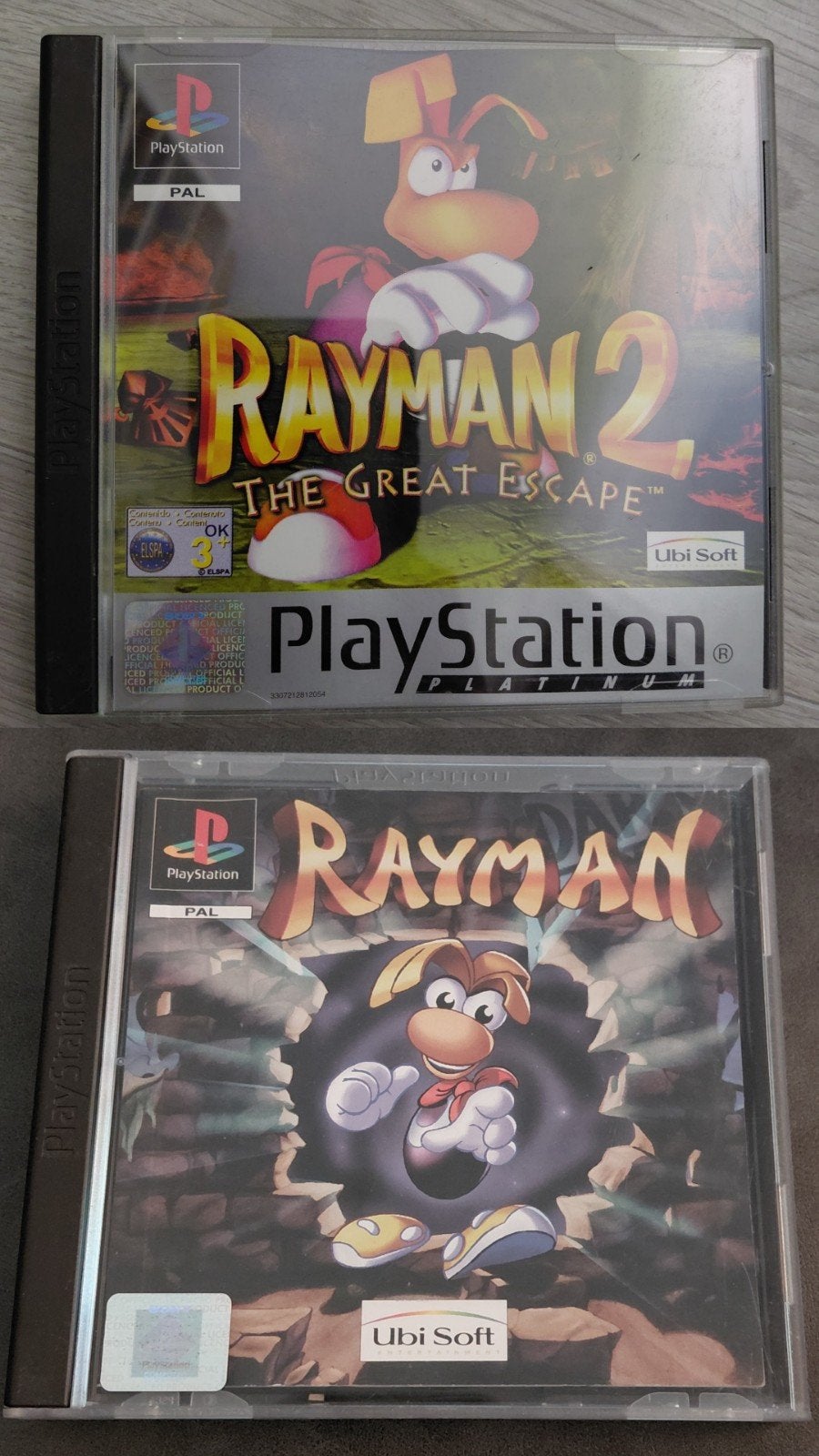 Rayman 1 & 2 - PlayStation 1 (PS1), 1 speler, Ophalen of Verzenden, Zo goed als nieuw, Vanaf 3 jaar