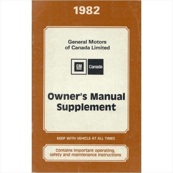 General Motors Supplement Instructieboekje 1982 #1 Engels, Ophalen of Verzenden