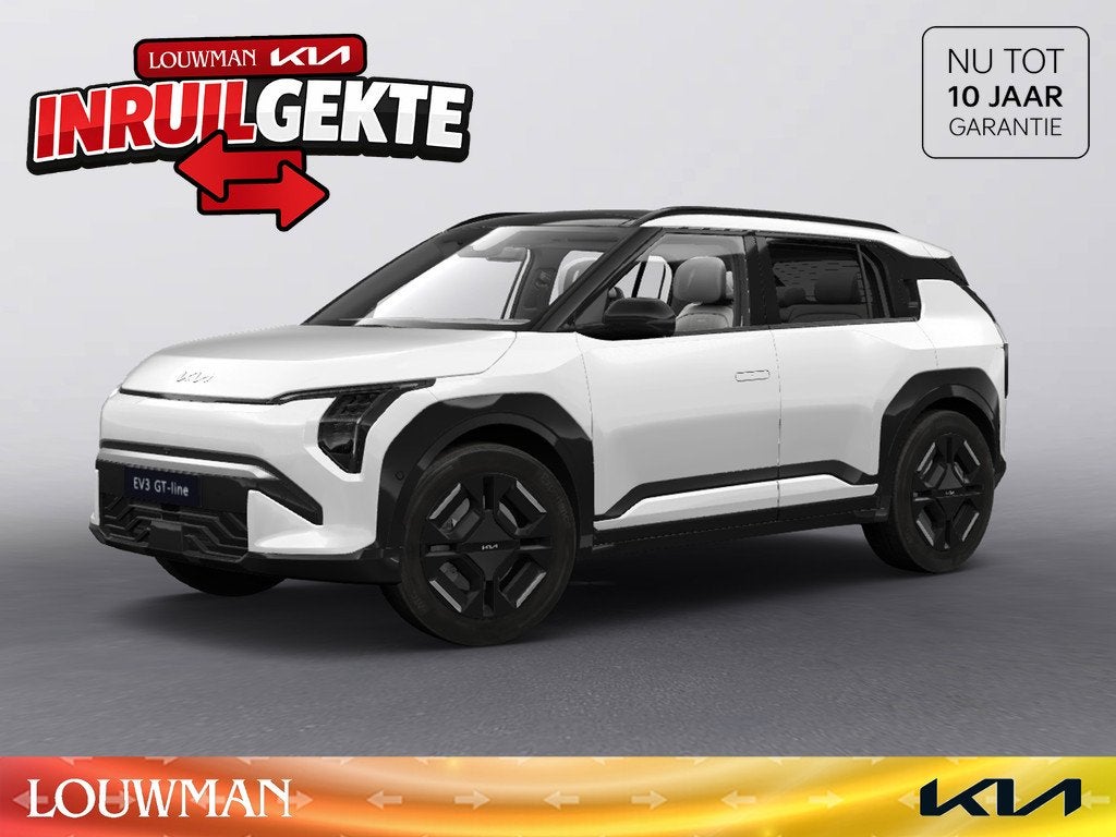 Kia EV3 GT-Line 81.4 kWh *VOORRAADVOORDEEL* Snel leverbaar, Auto's, Kia, 510 min, Zwart, 33 min, Wit