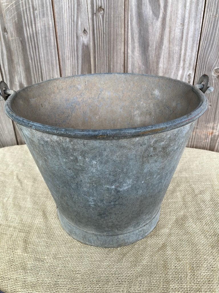 Prachtige Oude Zinken Emmer / Plantenbak nr. 3 van 4, Gebruikt, Minder dan 30 cm, Minder dan 60 cm, Rond