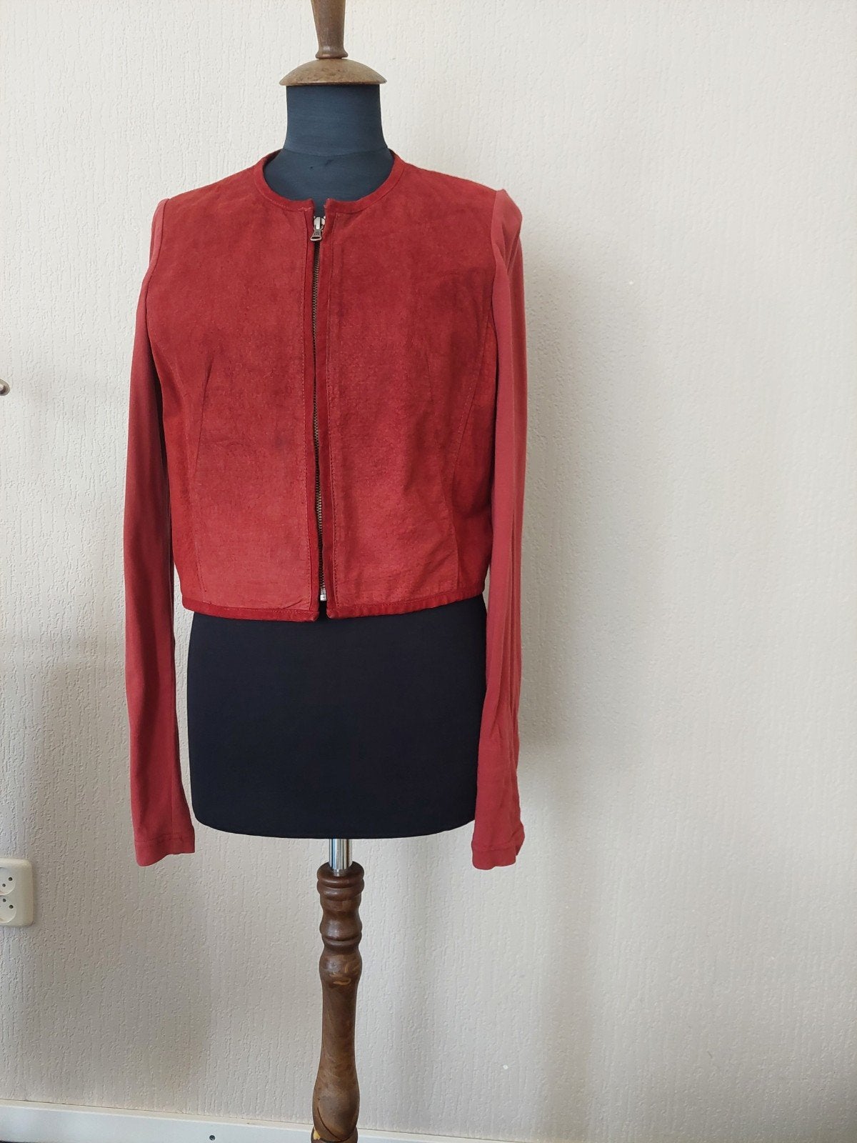 Sandwich donkerrode blazer/jasje maat s en m, Ophalen of Verzenden, Zo goed als nieuw, Maat 38/40 (M), Rood