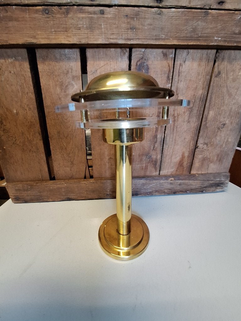 Vintage messing waxinelicht lamp, Ophalen, Zo goed als nieuw, Metaal, 24 cm
