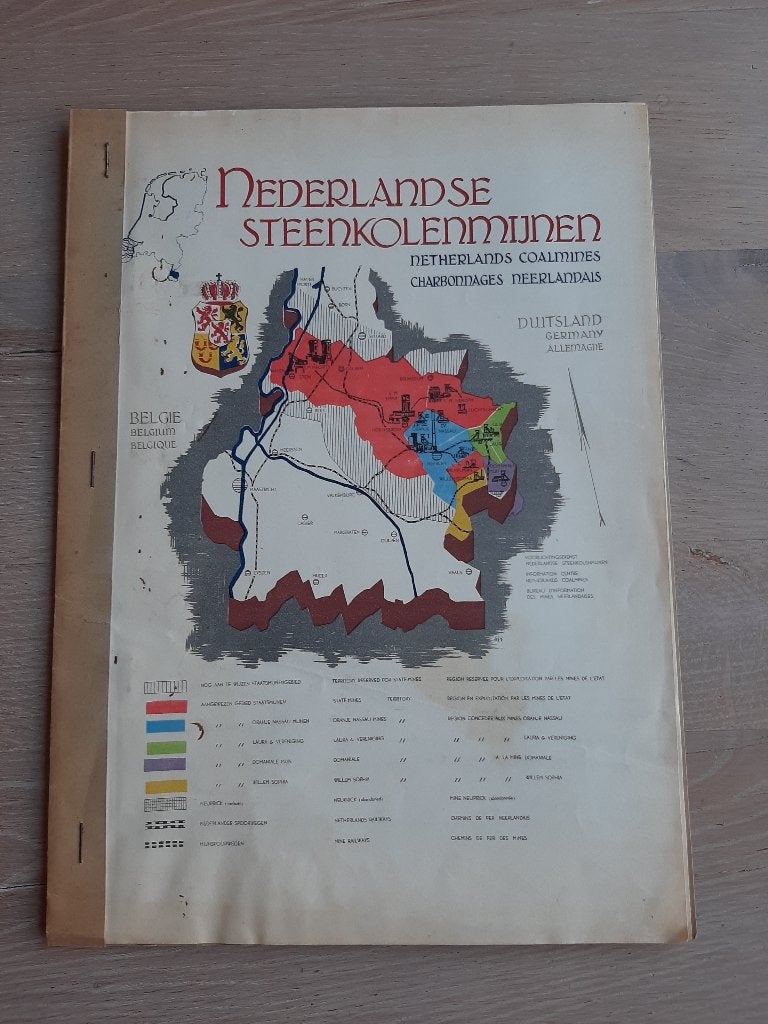 1950: brochure Nederlandse Steenkolenmijnen, plattegronden, Ophalen of Verzenden, Zo goed als nieuw, Folder