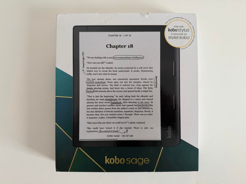 Kobo Sage 32GB | Nieuwstaat | Compleet in doos, Verzenden, Bluetooth, 8 inch, Kobo