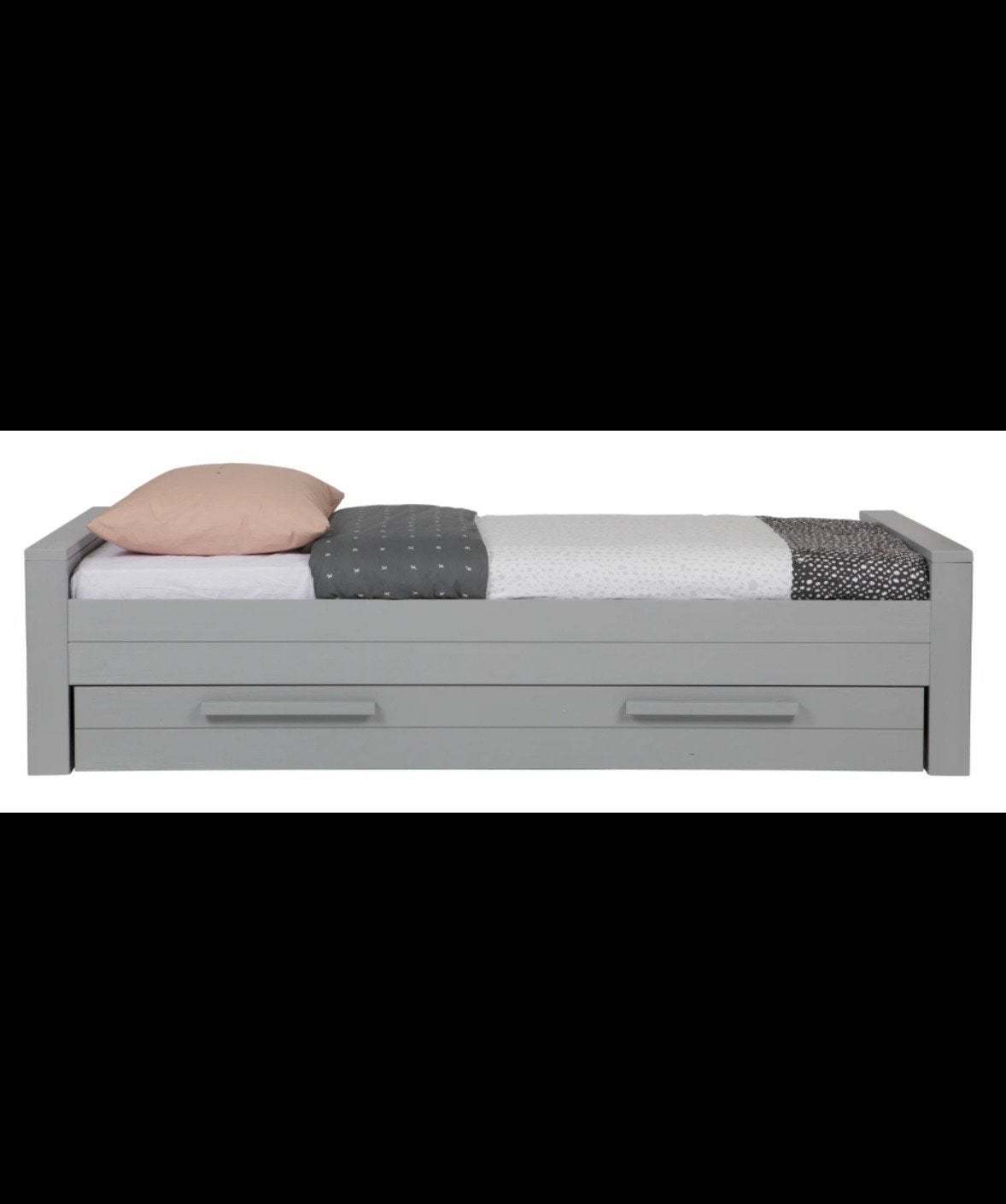 Woood bed Dennis met bedlade, lattenbodem en matras, Ophalen, 90 cm, Eenpersoons, Zo goed als nieuw