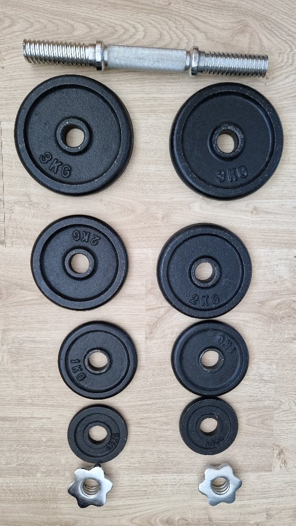 Dumbbell met verschillende gewicht schijven, Ophalen, Gebruikt, Armen, Dumbbell