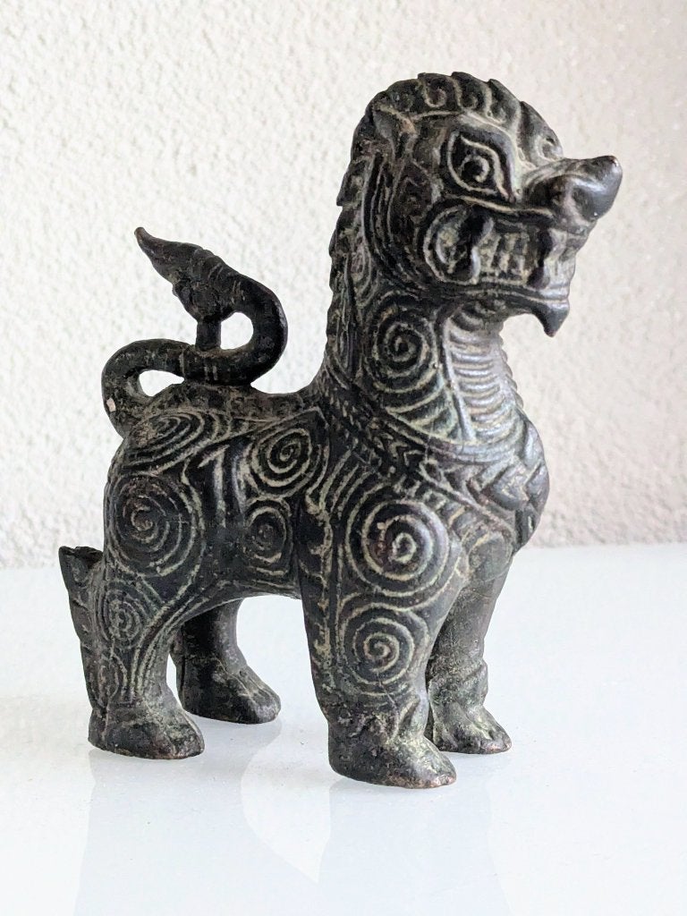 Thai Guardian Singha Lion Bronzen beeldje, Ophalen of Verzenden