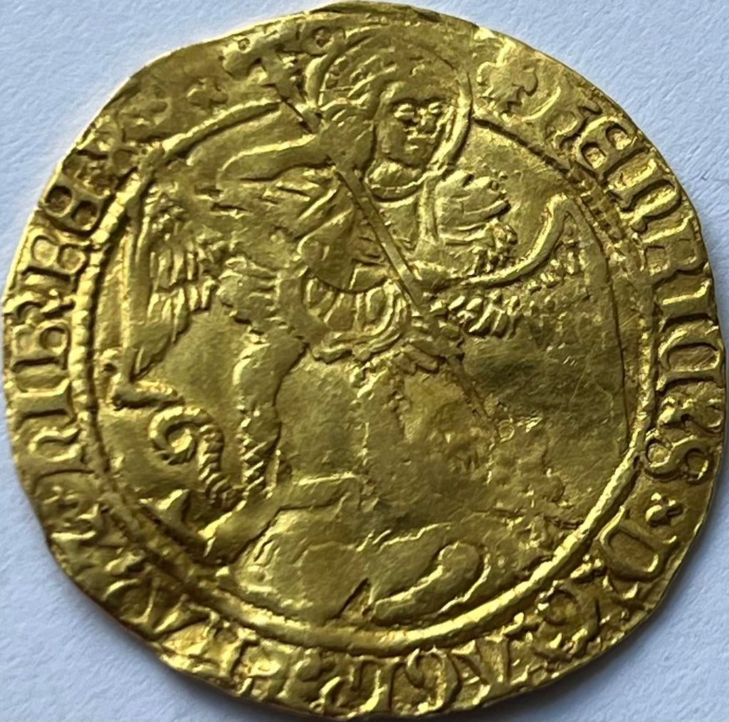 Engeland zeer zeldzame gouden angelot Hendrik VIII!, Ophalen of Verzenden, Overige landen, Losse munt, Goud