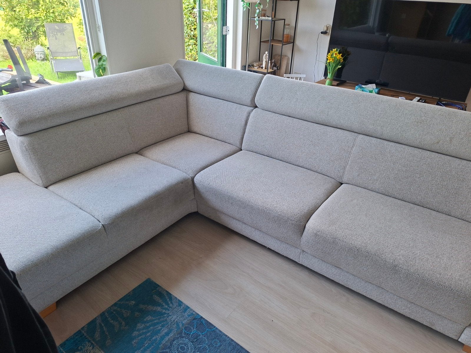 Comfortabele hoekbank met verstelbare leuningen + hoofdsteun, Ophalen, Gebruikt, Hoekbank, 300 cm of meer