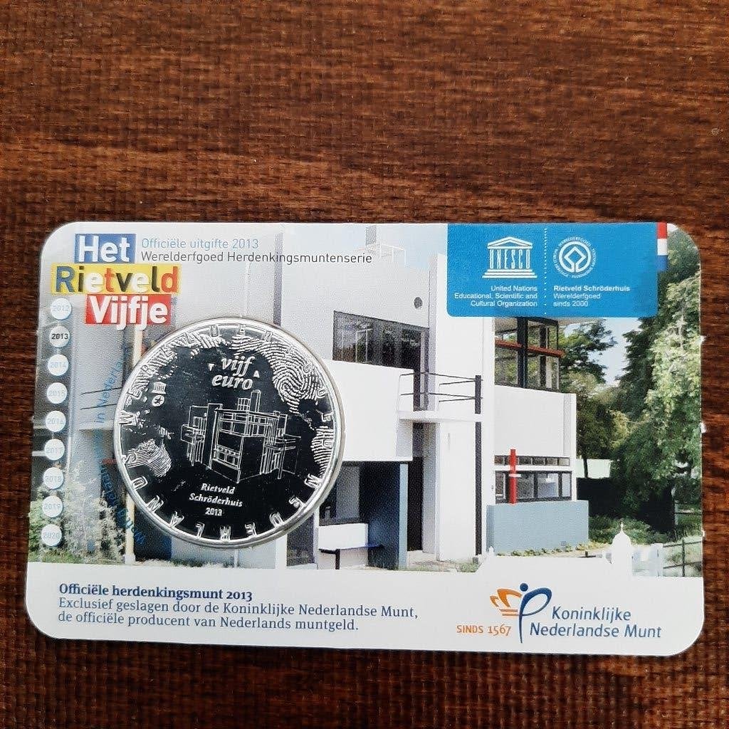 2013 Coincard Rietveld Vijfje (UNC)., Ophalen of Verzenden, Overige landen, 5 euro, Setje