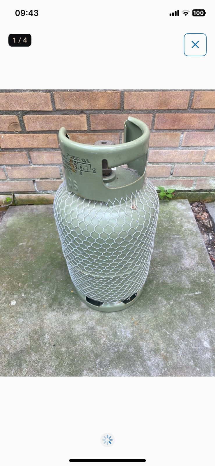 Gasfles 6kg camper caravan bbq met nog halve vulling, Verzenden, Gebruikt